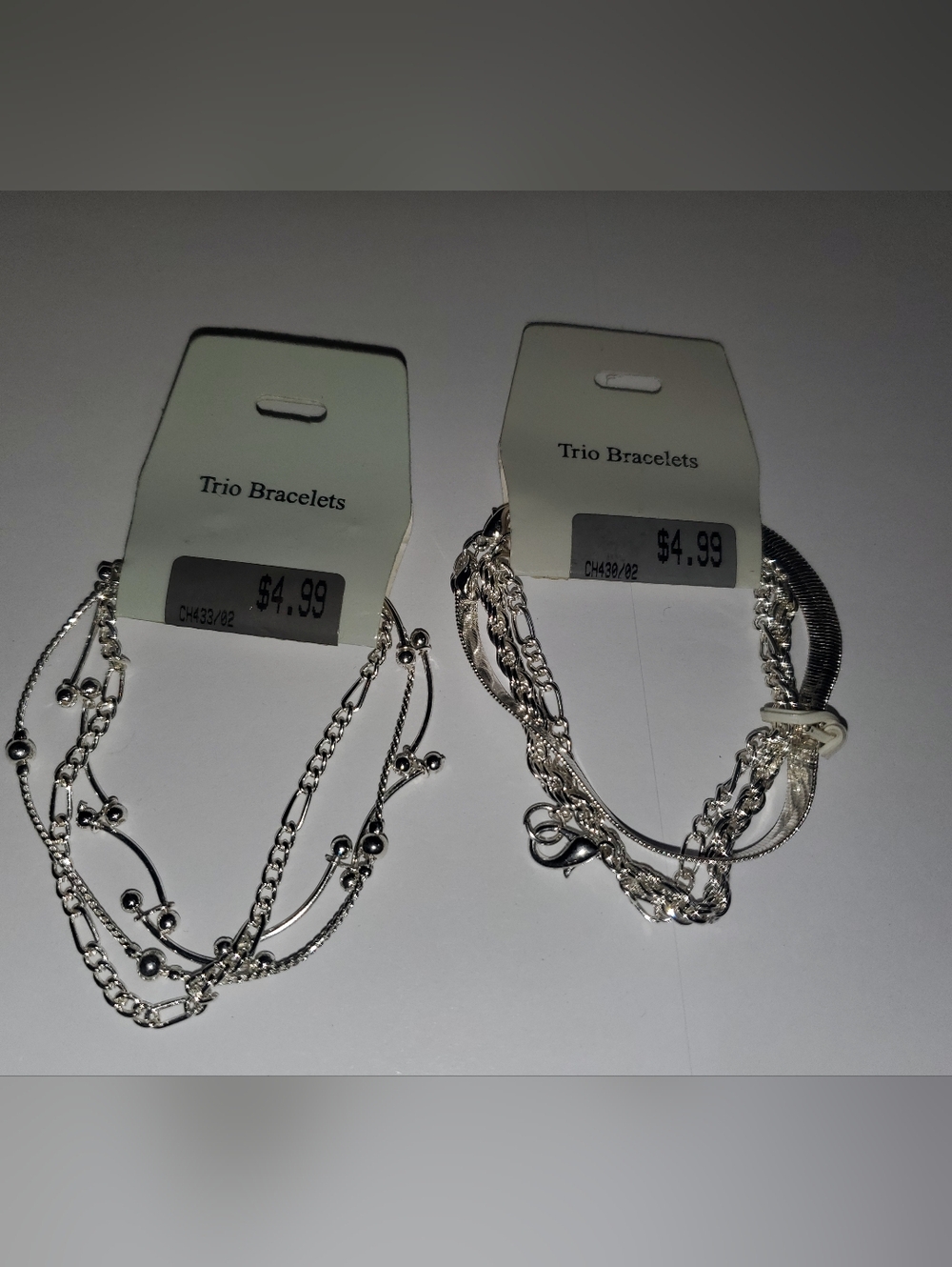 2pks Trio Silver-Tone Layered Bracelet Sets